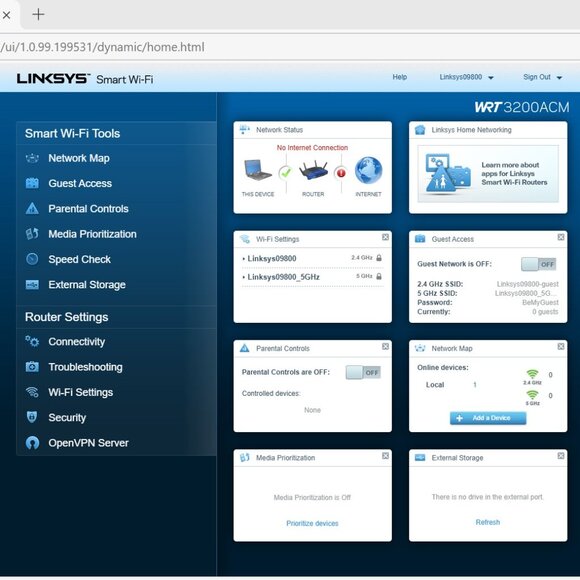 LINKSYS WRT3200ACM MU-MIMO 4 Port Gigabit WiFi Router Tri-Stream 160 Tech USED - Picture 8 of 15